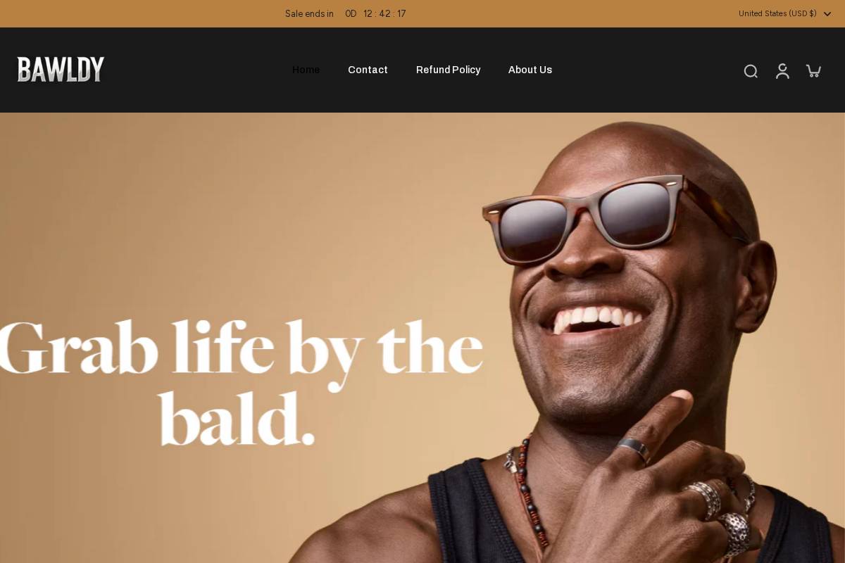 Bawldy homepage screenshot