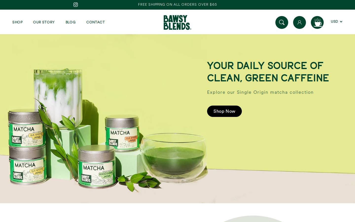 bawsyblends.com homepage screenshot