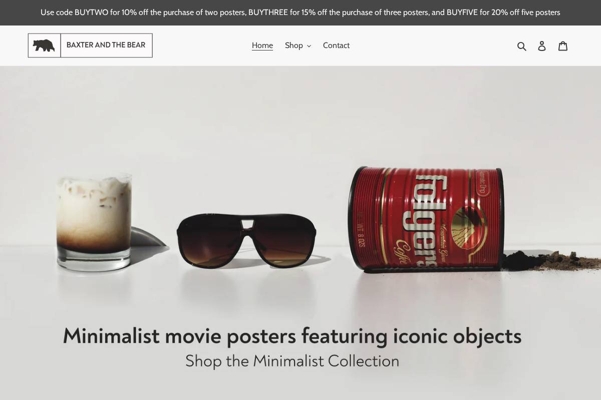 baxterandthebear.com homepage screenshot