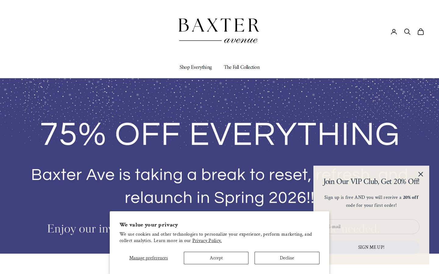 baxterave.com homepage screenshot