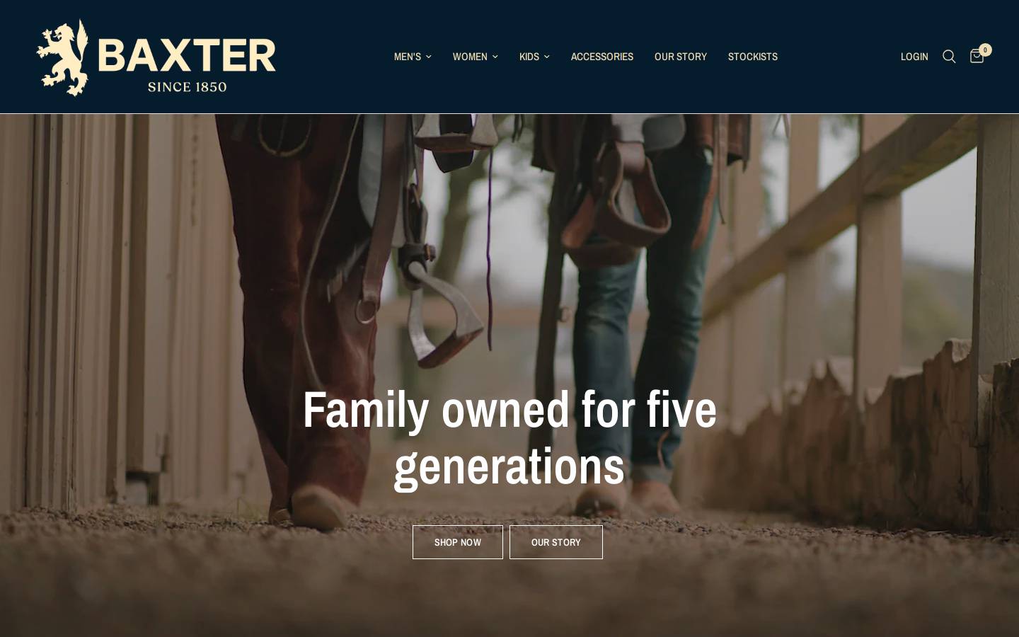 baxterfootwear.com.au homepage screenshot