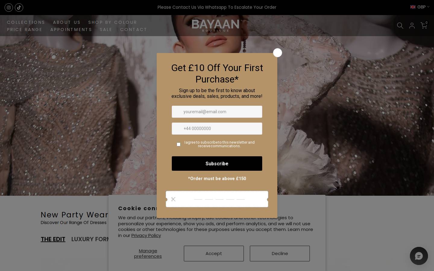 bayaanboutique.com homepage screenshot