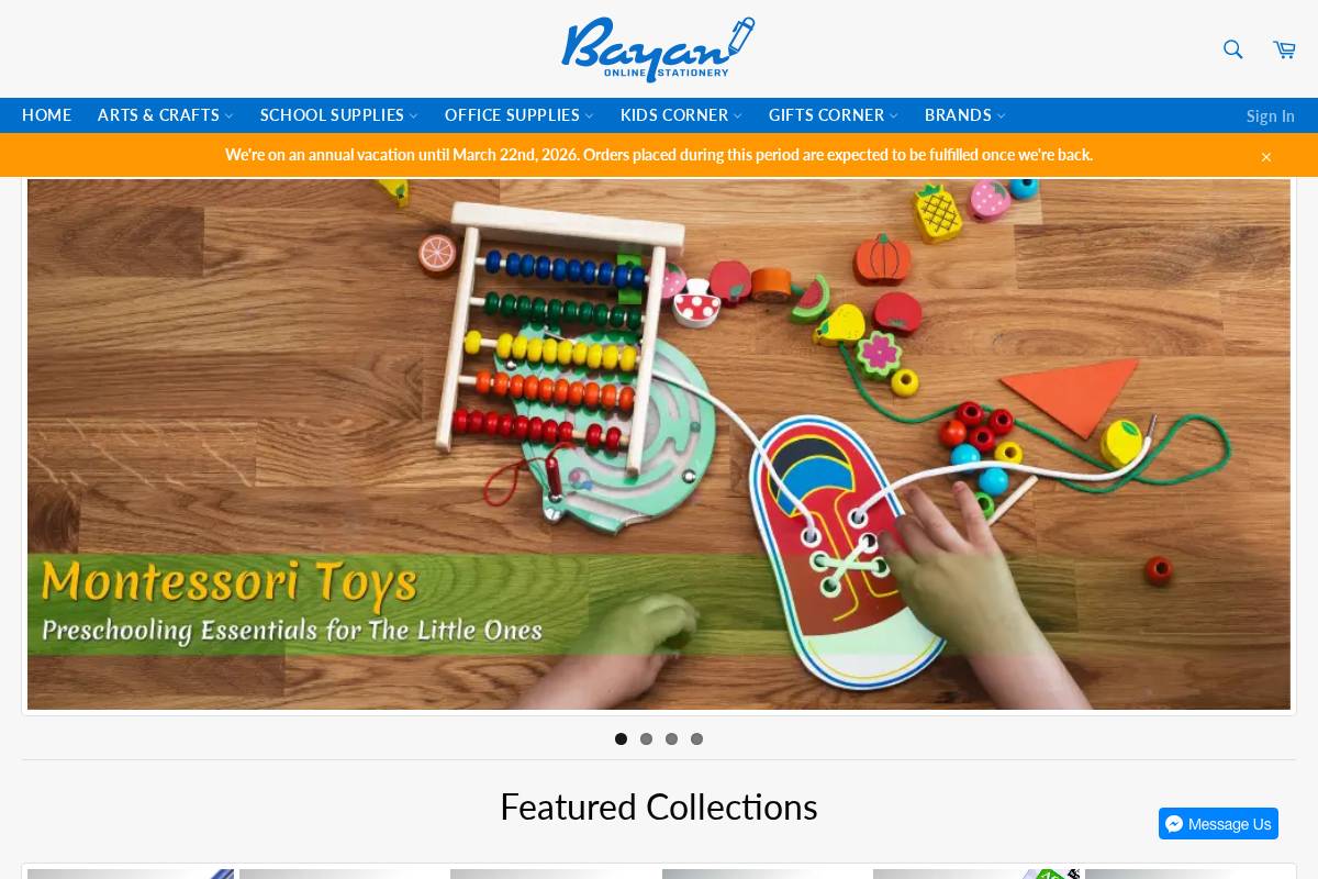 bayan-eshop.com homepage screenshot