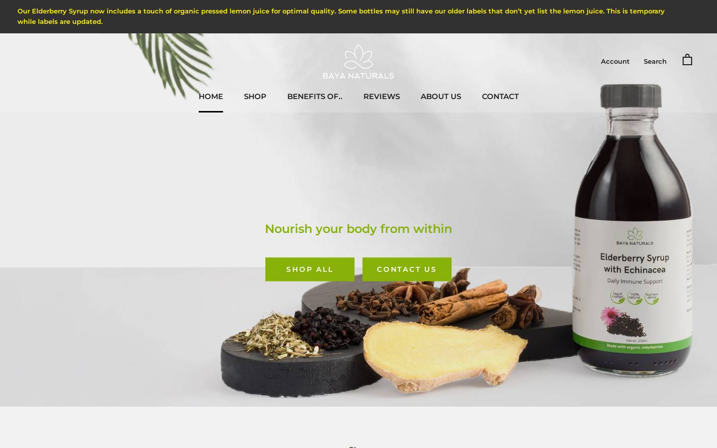 bayanaturals.com homepage screenshot