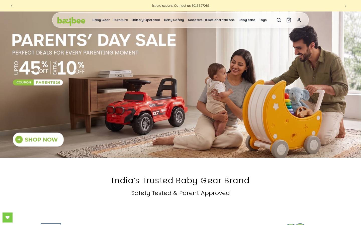 baybee.co.in homepage screenshot