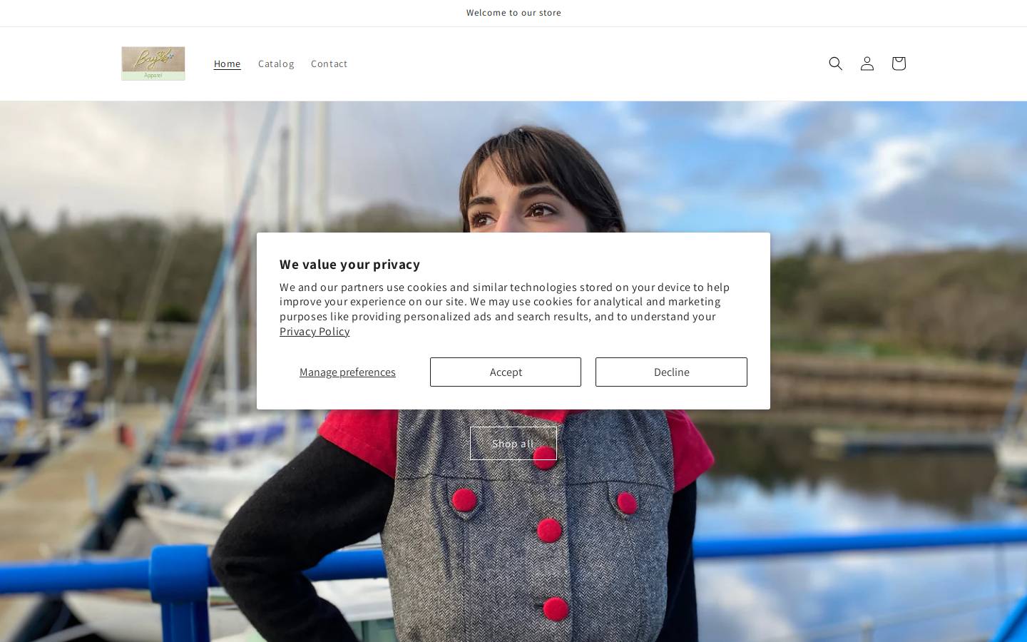 bayberryapparel.com homepage screenshot