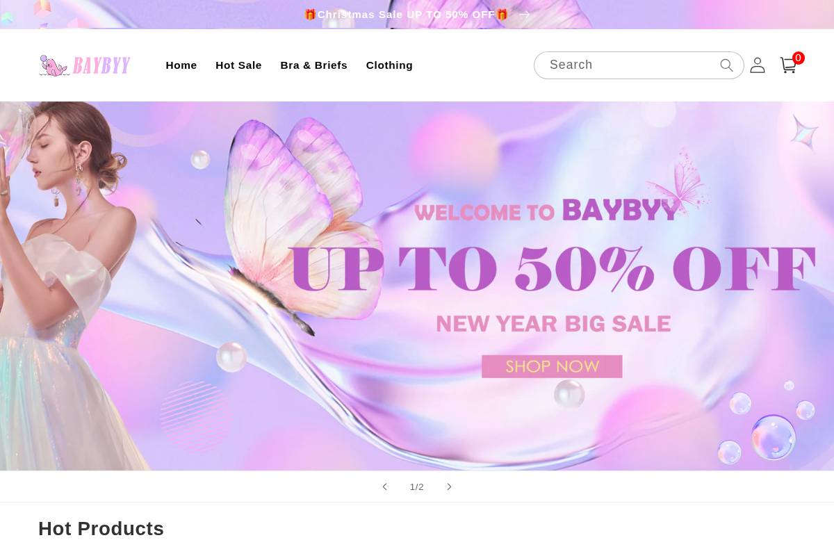 Baybyy homepage screenshot