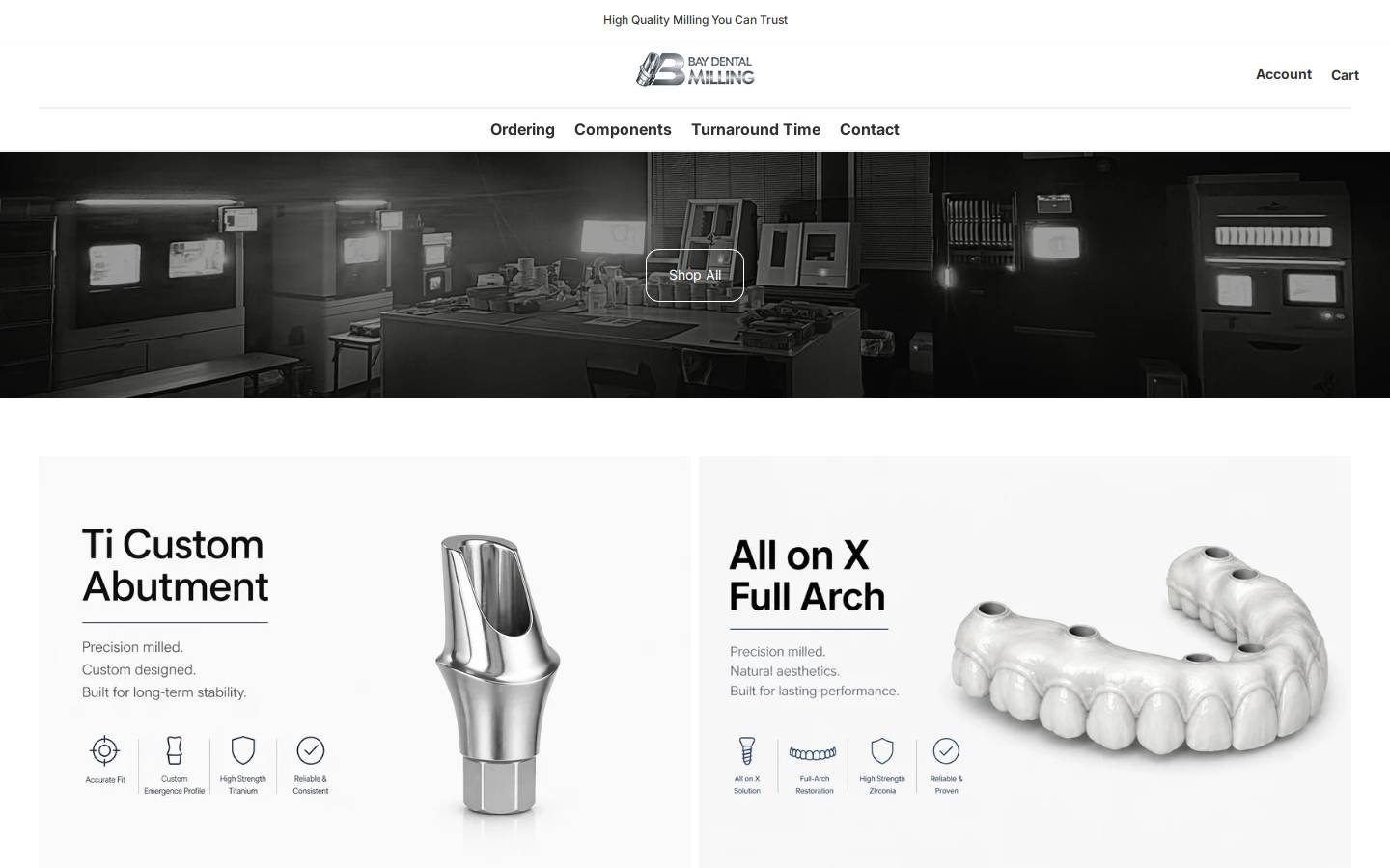 baydentalmilling.com homepage screenshot