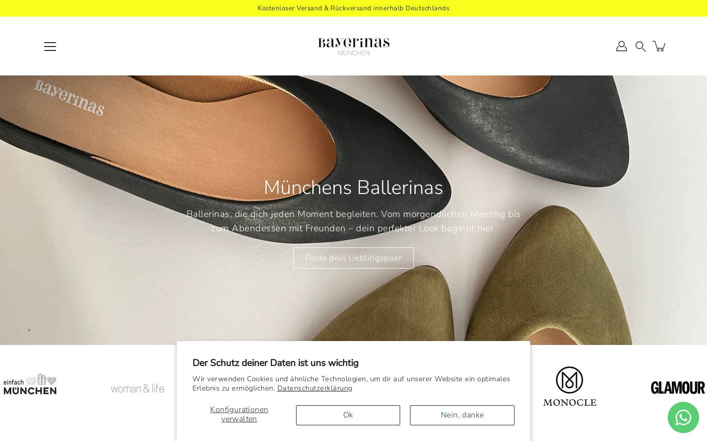 bayerinas.de homepage screenshot