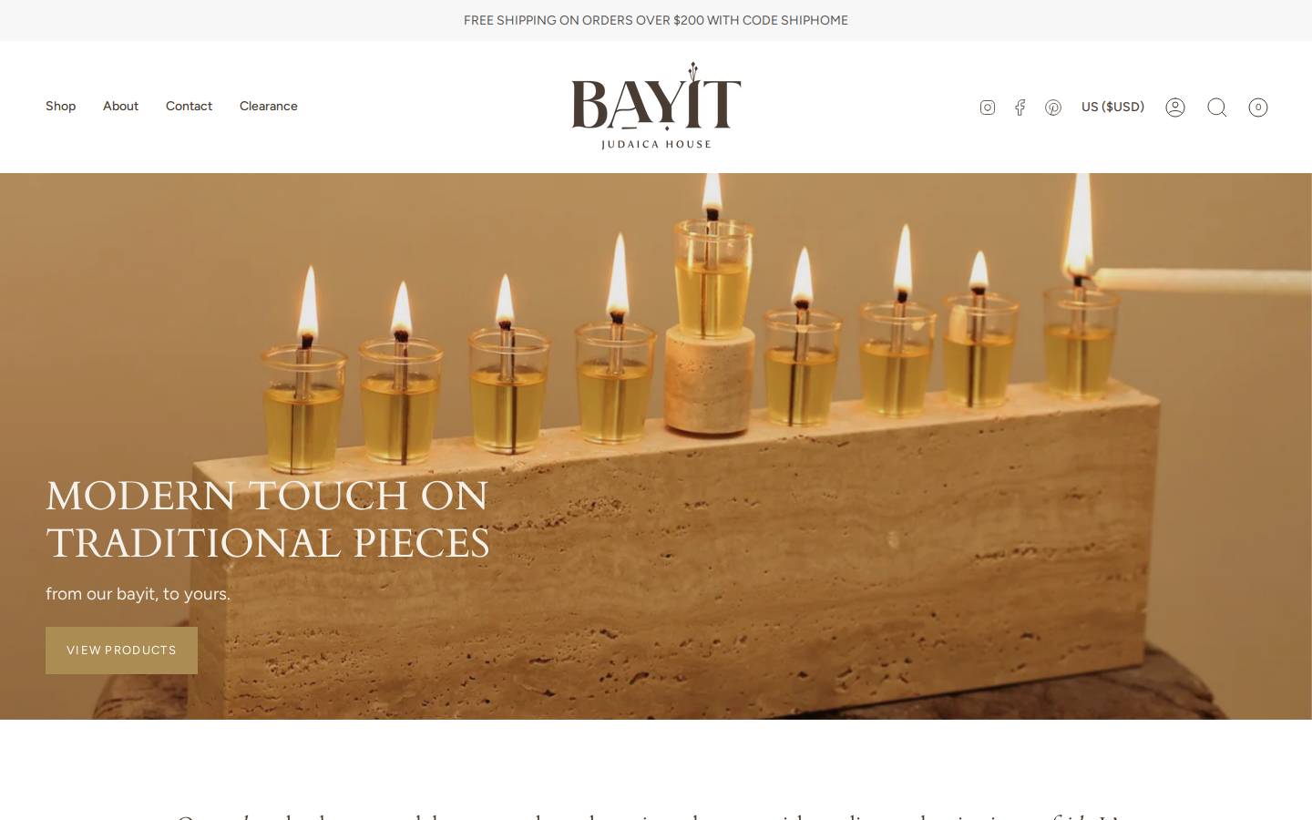 bayitjudaica.com homepage screenshot