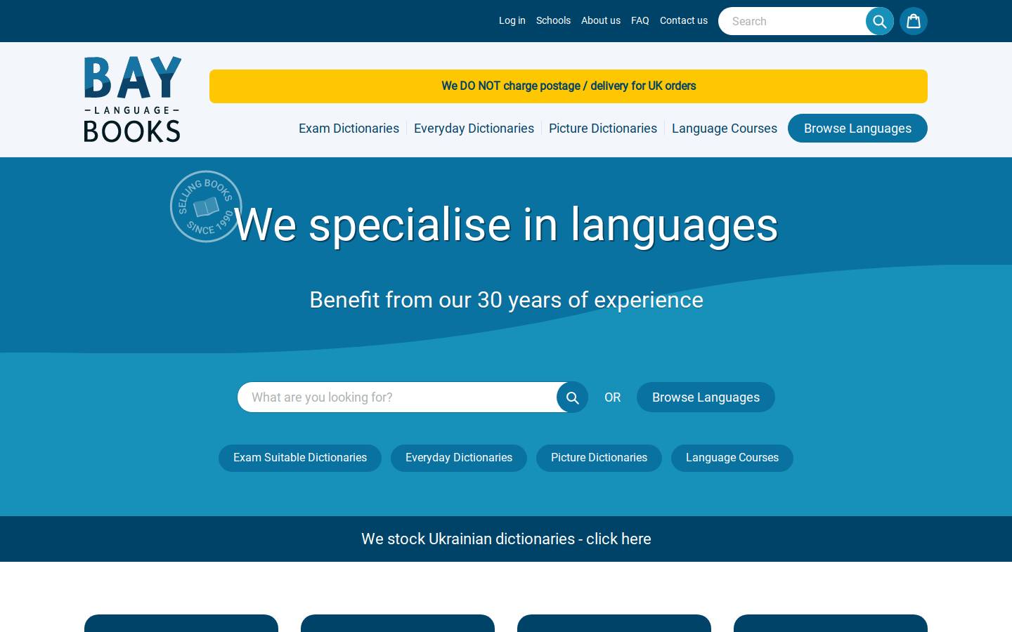 baylanguagebooks.com homepage screenshot