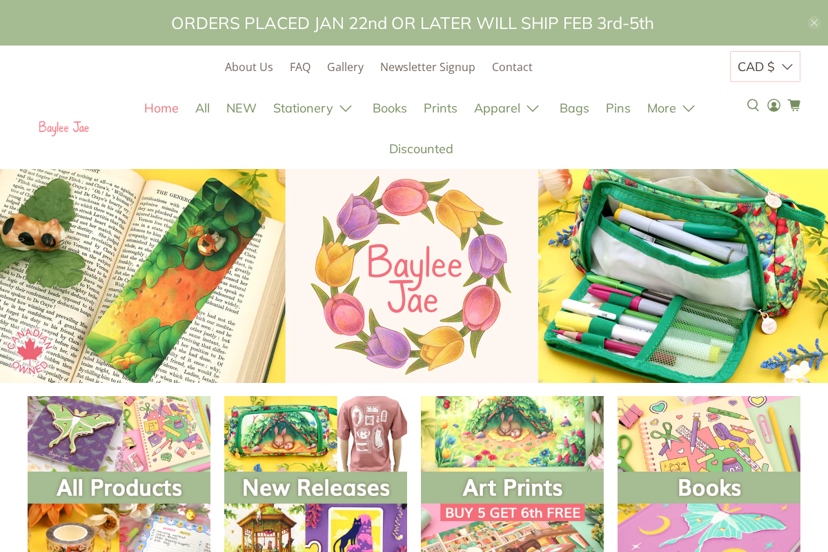 Baylee Jae homepage screenshot