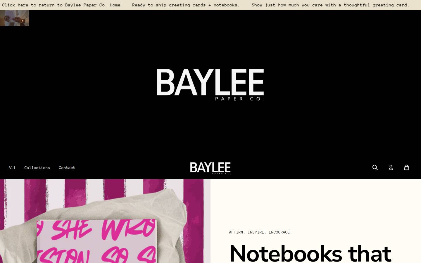 bayleepaperco.com homepage screenshot