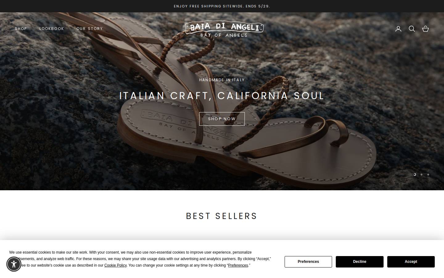 bayofangelsbrand.com homepage screenshot
