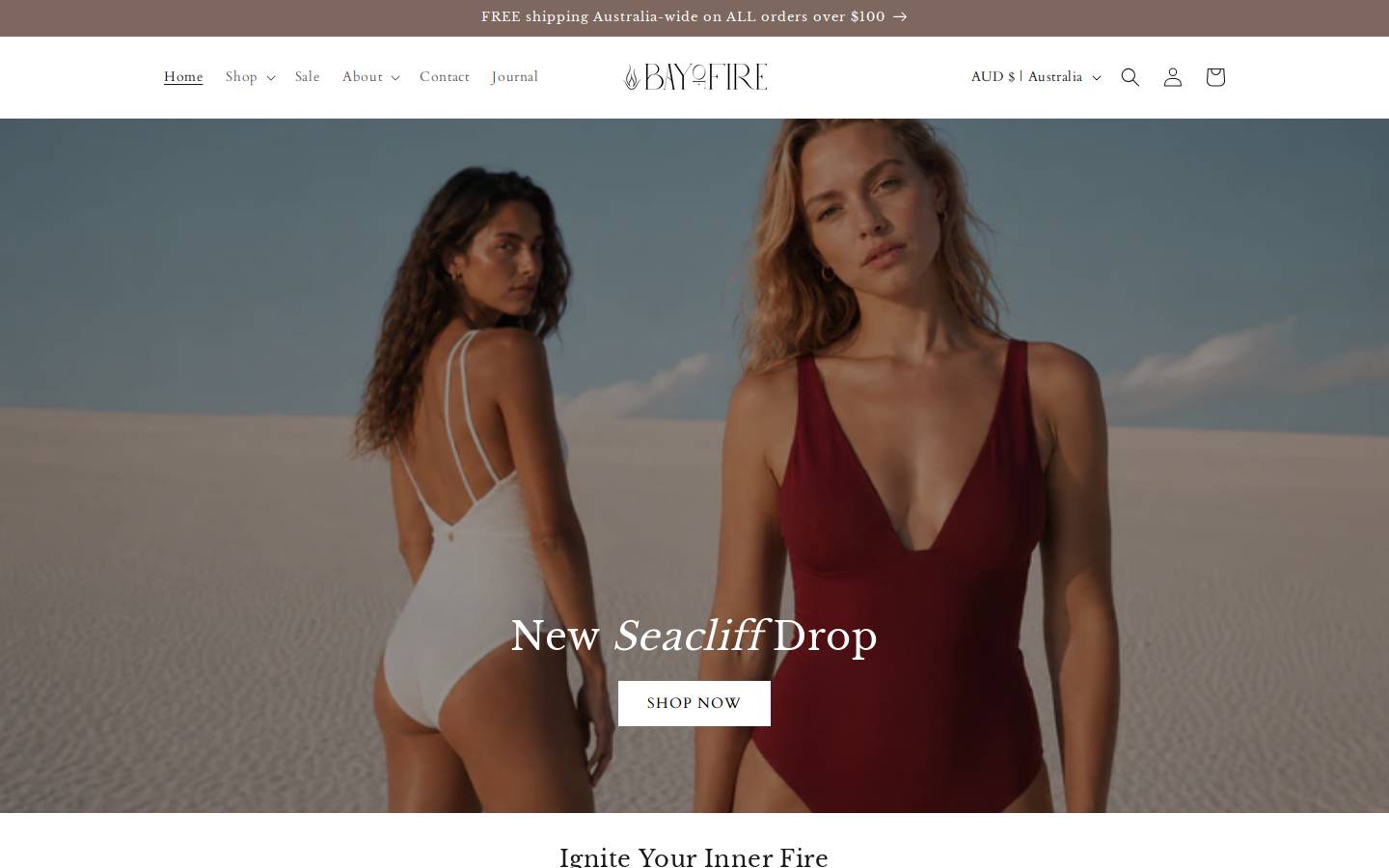 bayoffireswim.com homepage screenshot