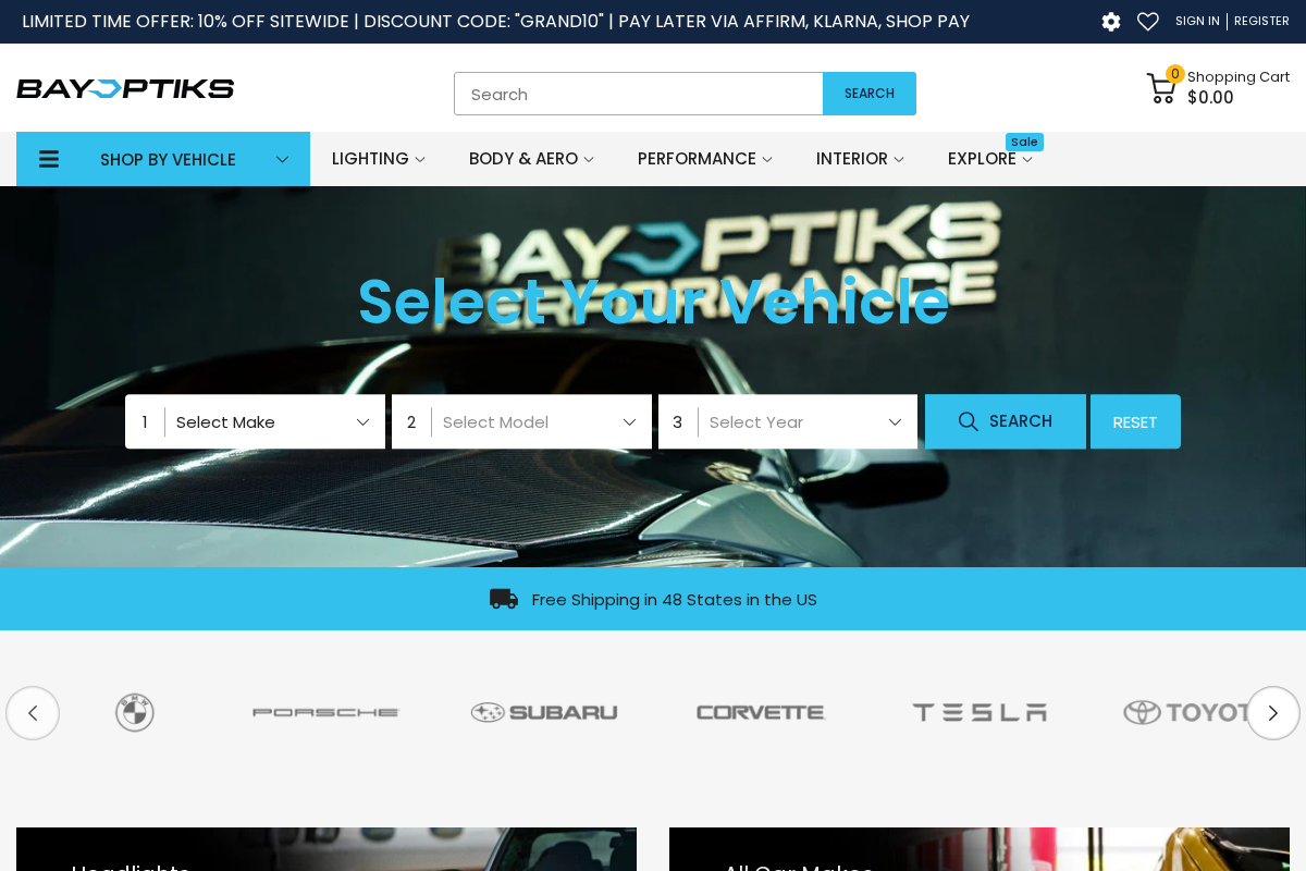 bayoptiks.com homepage screenshot