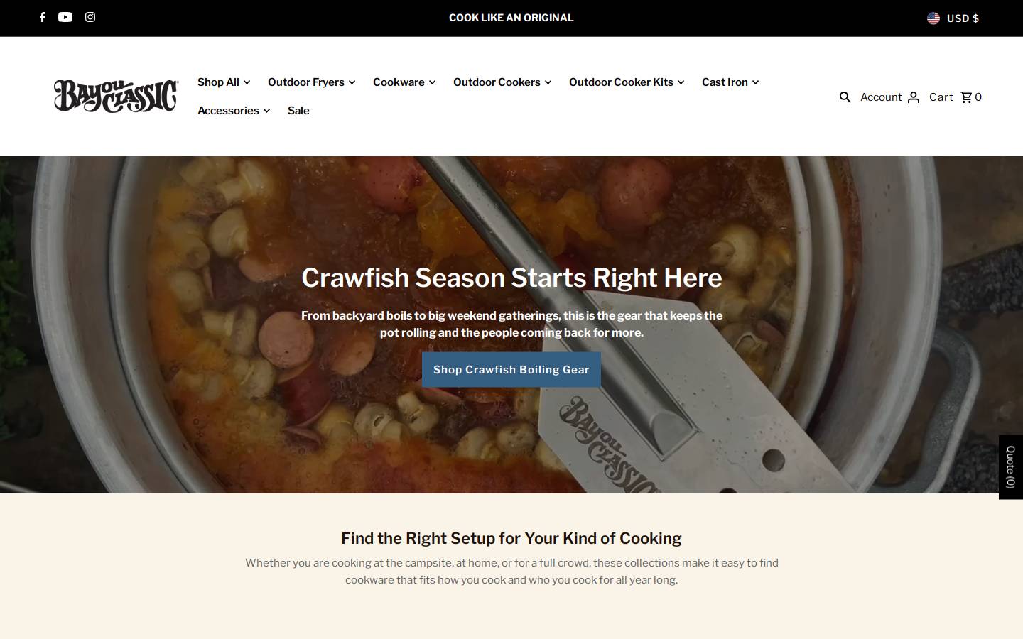 bayouclassic.com homepage screenshot