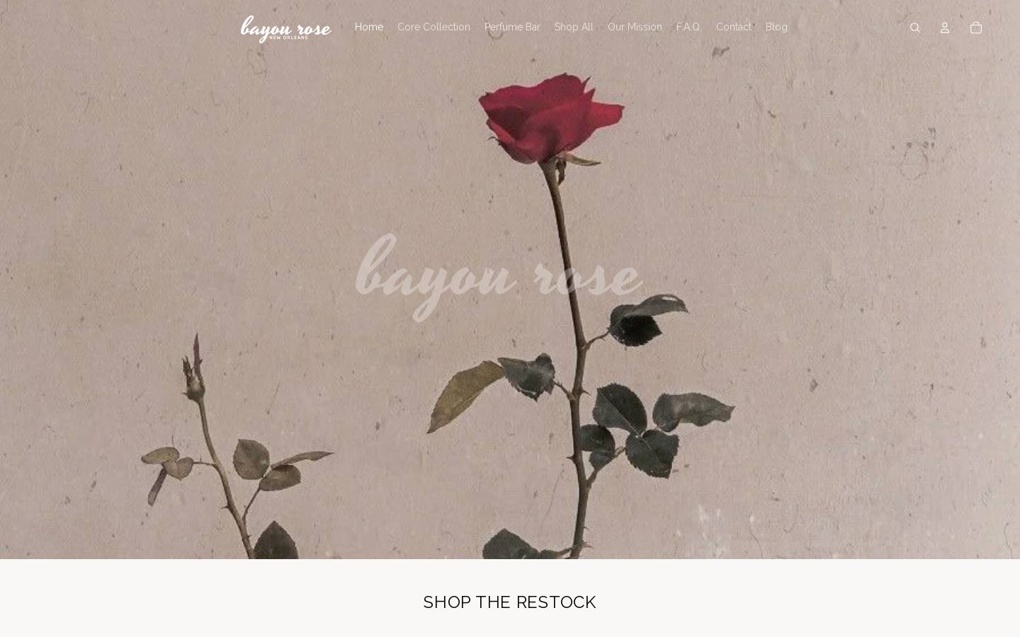 bayourose.com homepage screenshot
