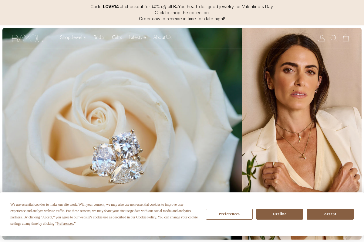 bayouwithlove.com homepage screenshot