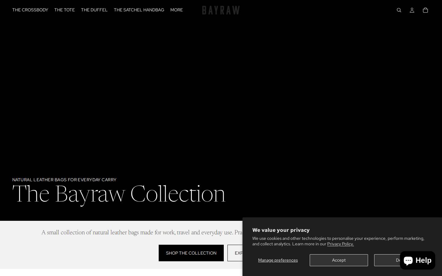 bayraw.com homepage screenshot