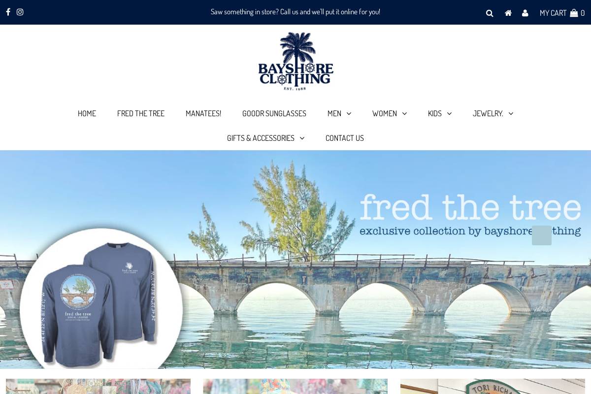 bayshoreclothing.com homepage screenshot