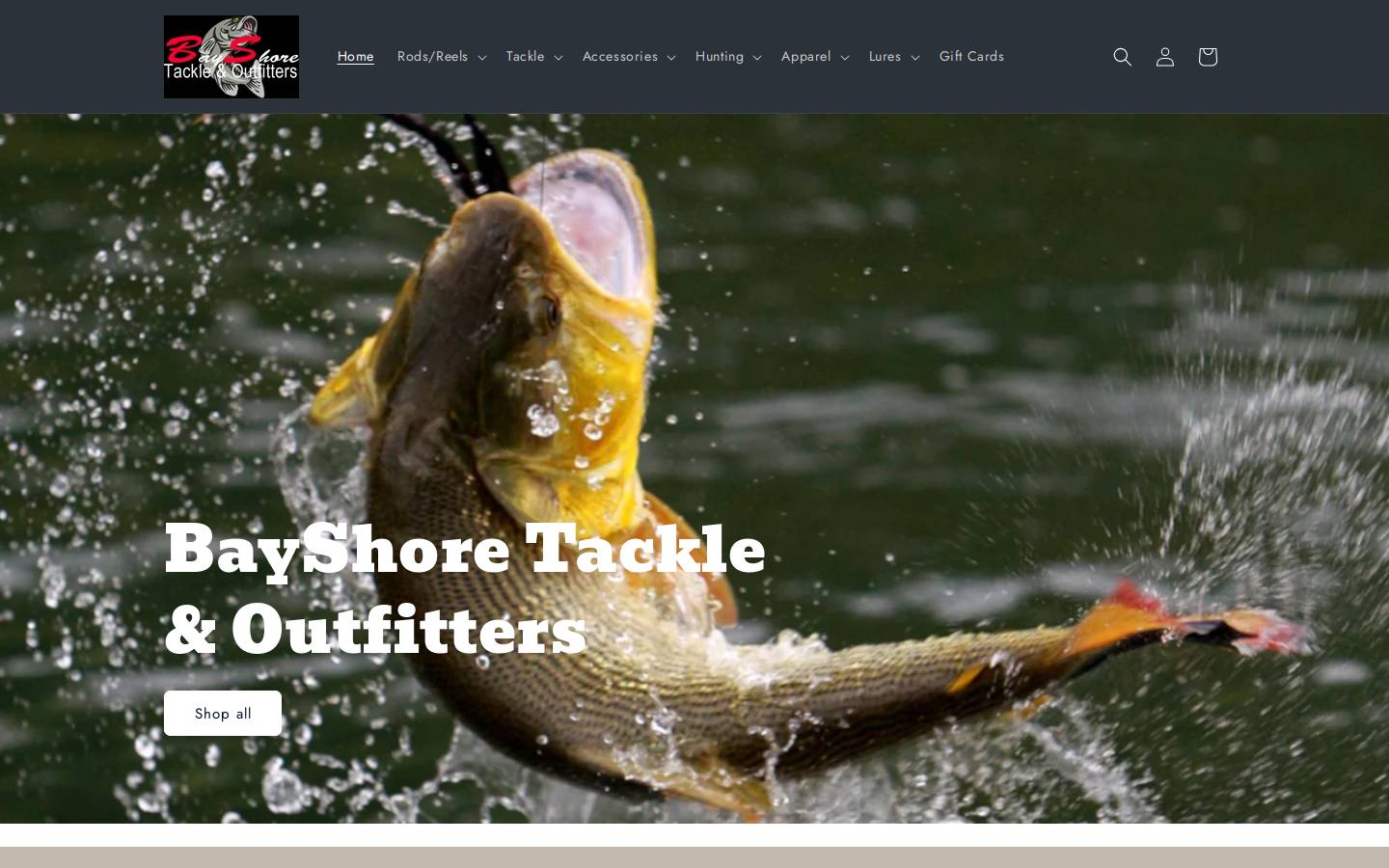 bayshoretackle.com homepage screenshot