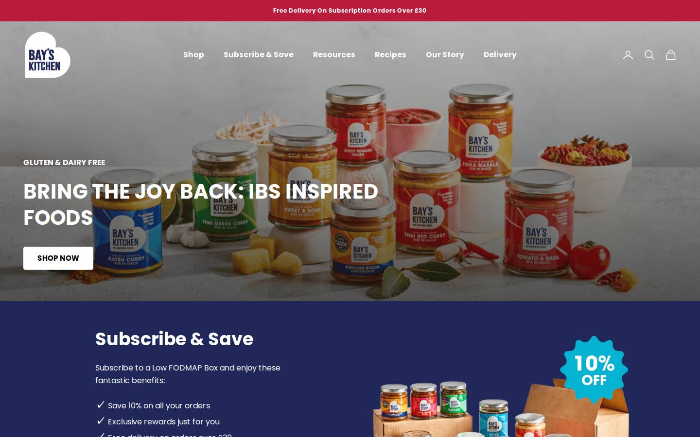 Bay's Kitchen homepage screenshot