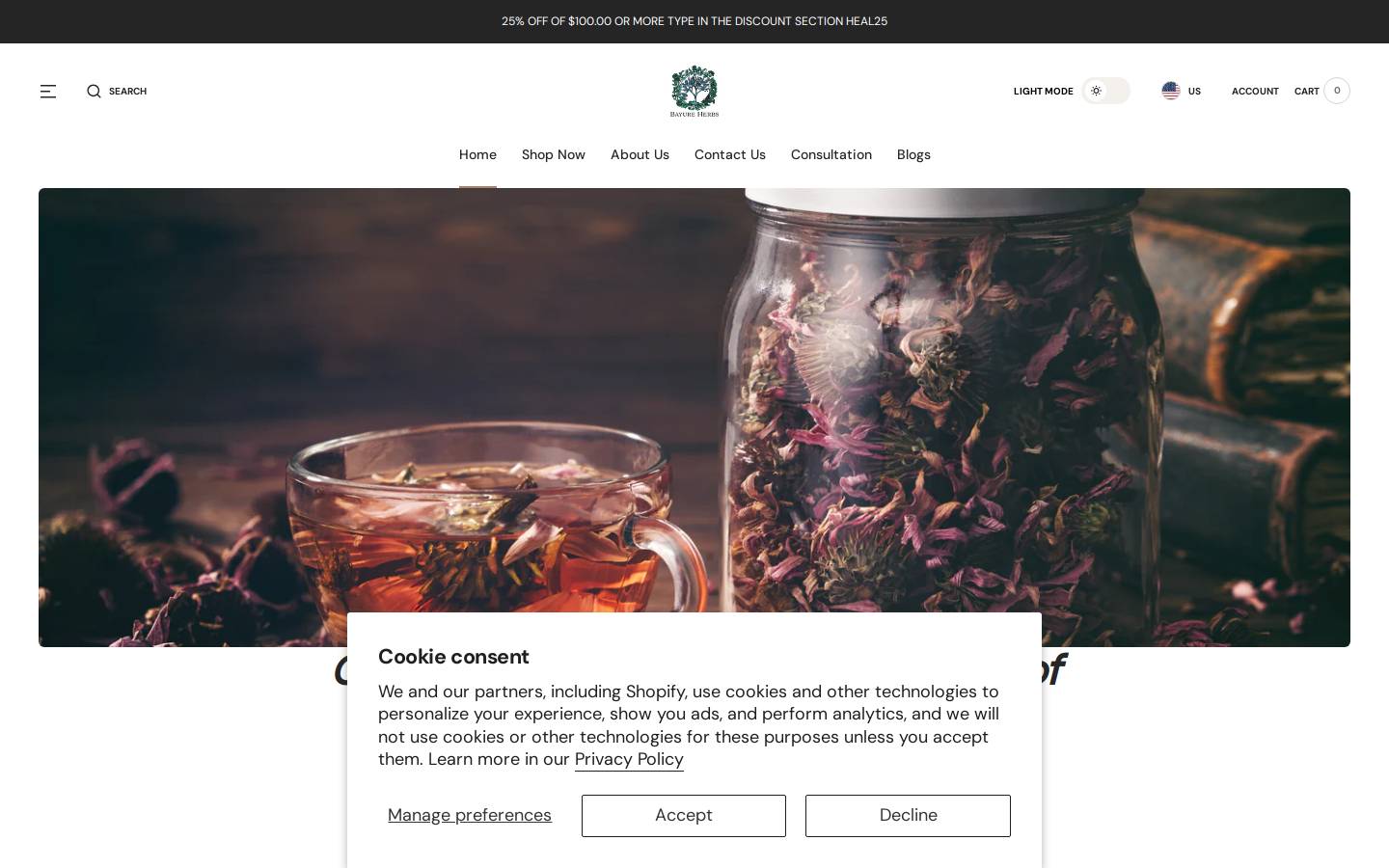 bayureherbs.com homepage screenshot