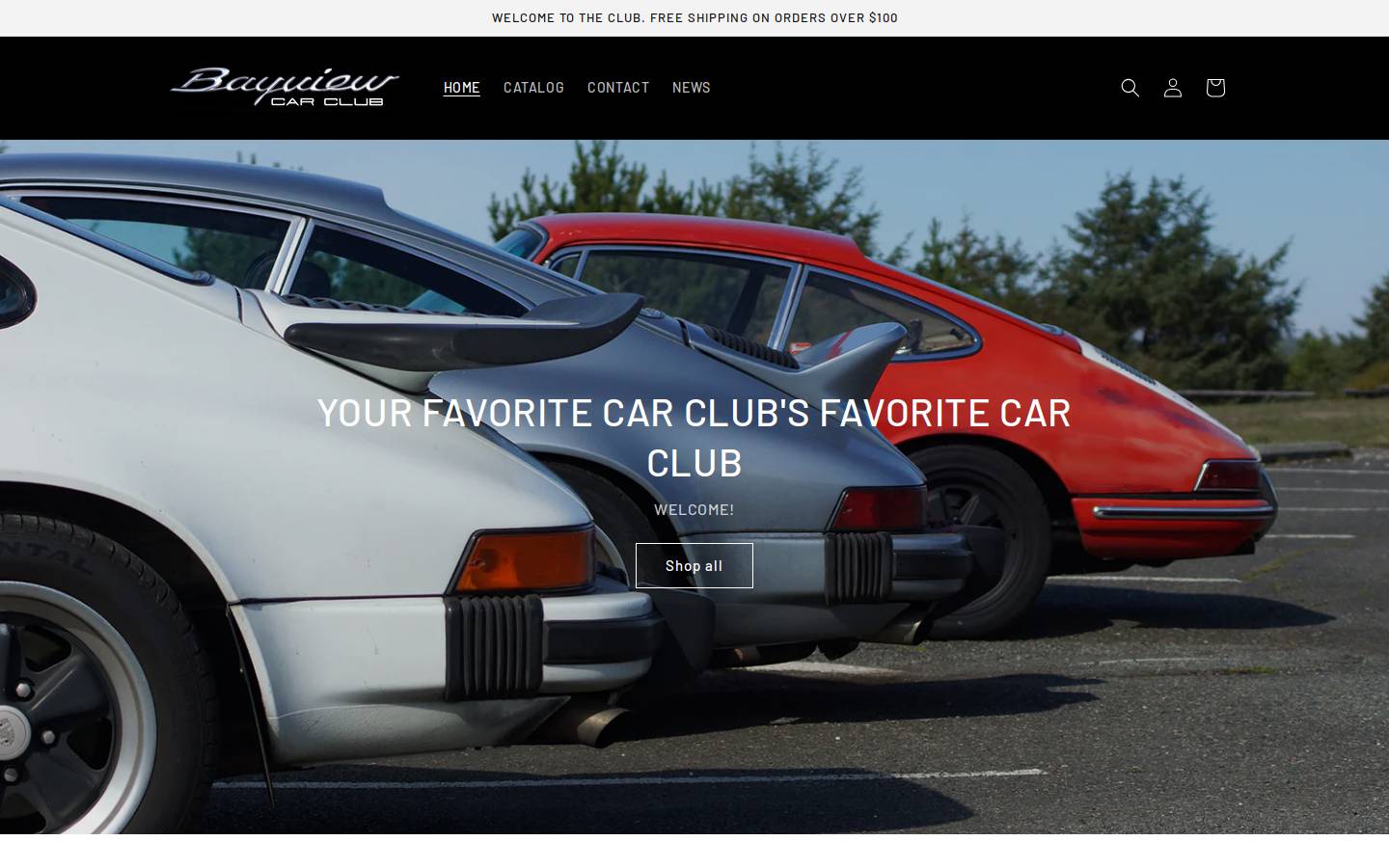 bayviewcarclub.com homepage screenshot