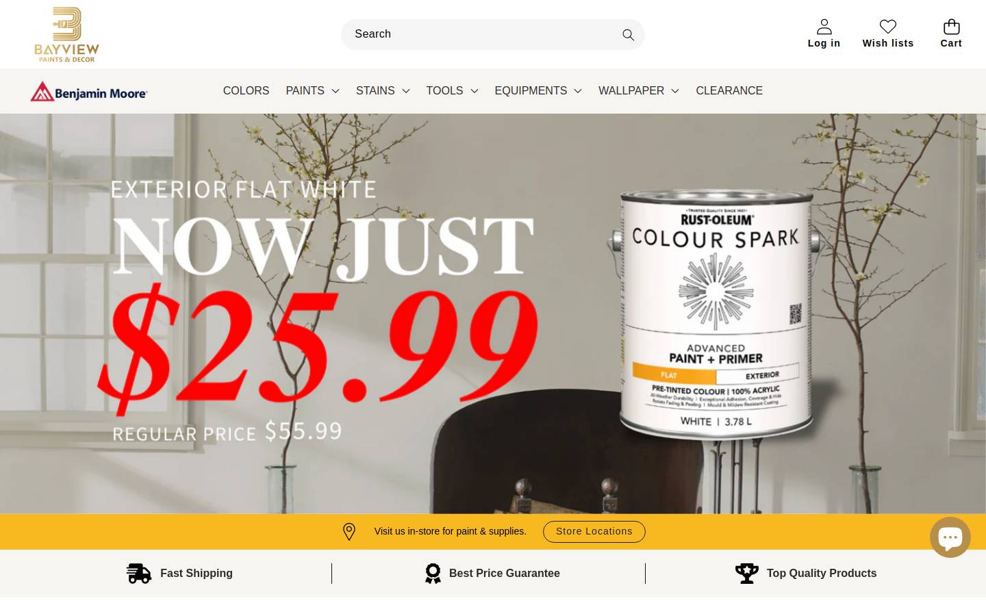 bayviewpaints.com homepage screenshot