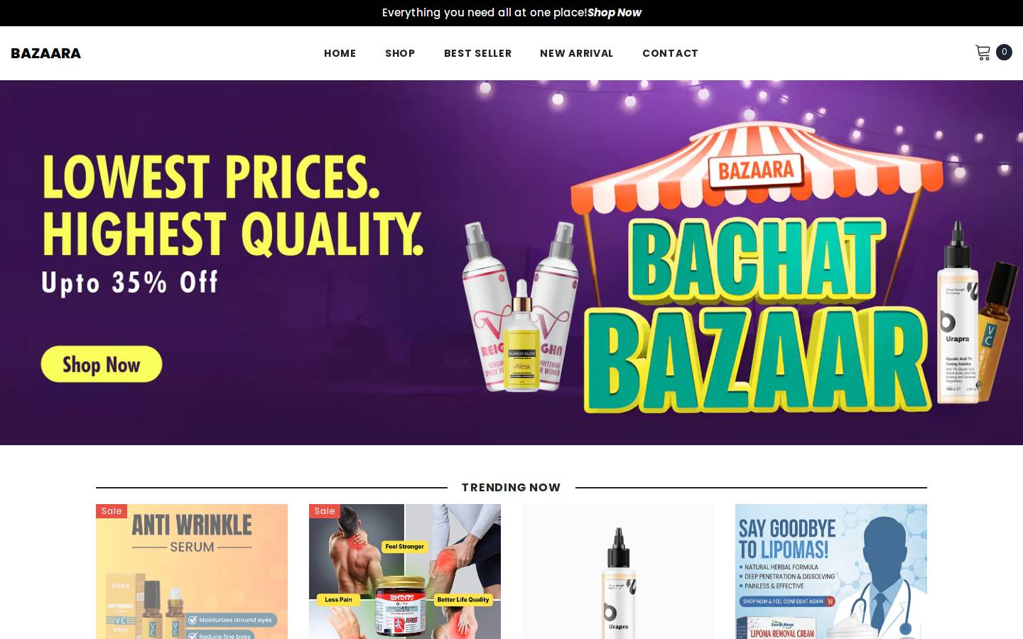 bazaara.co homepage screenshot