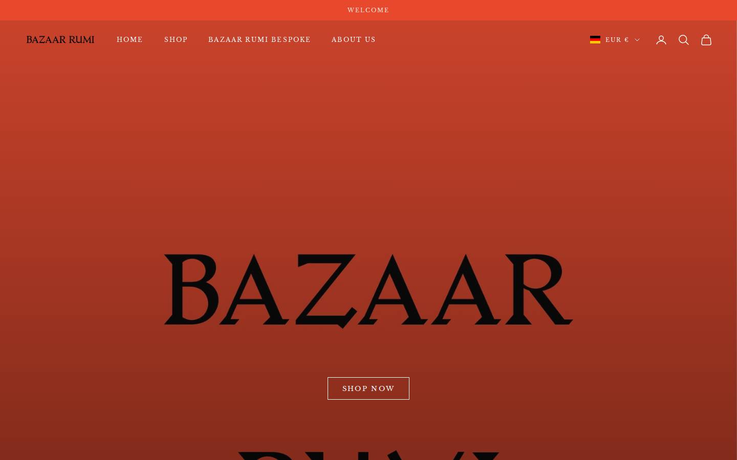 bazaarrumi.com homepage screenshot