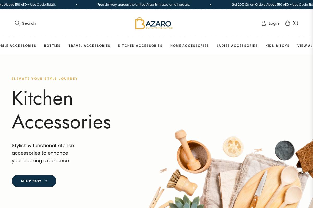 Bazaro.ae homepage screenshot