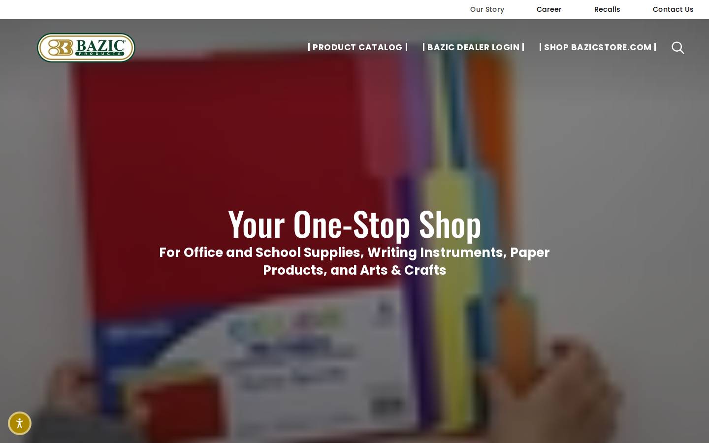 bazicproducts.com homepage screenshot