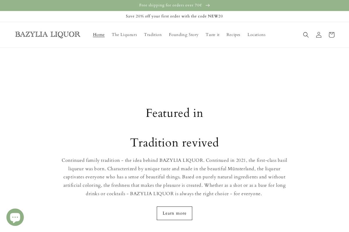 Bazylia Liquor homepage screenshot