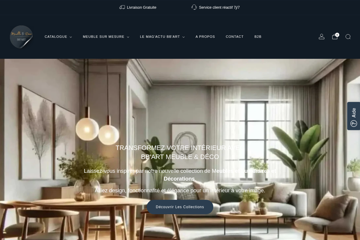 Meuble & déco BB’art homepage screenshot