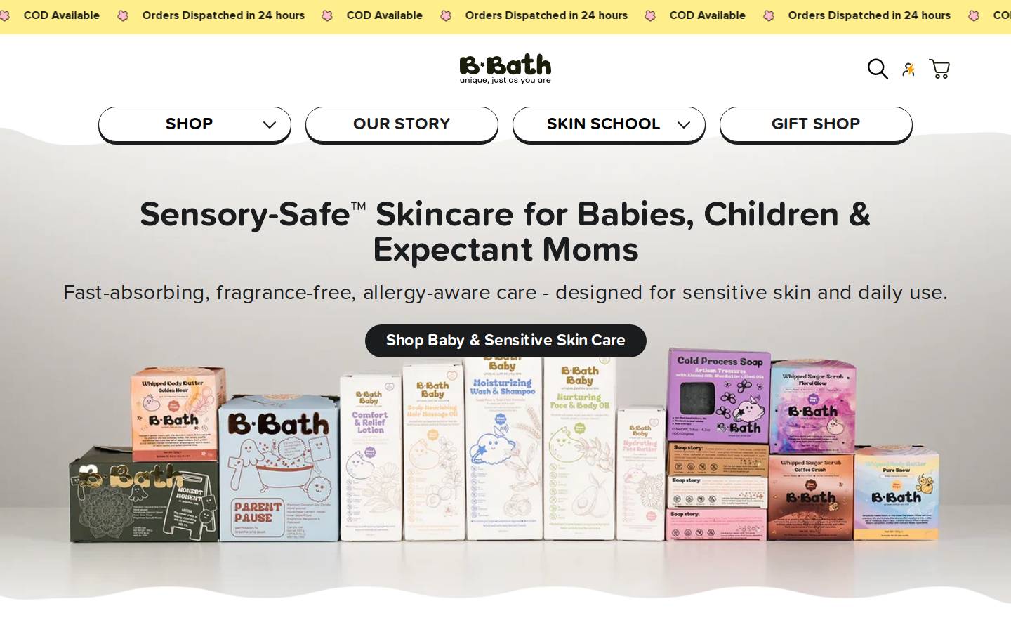 bbath.in homepage screenshot