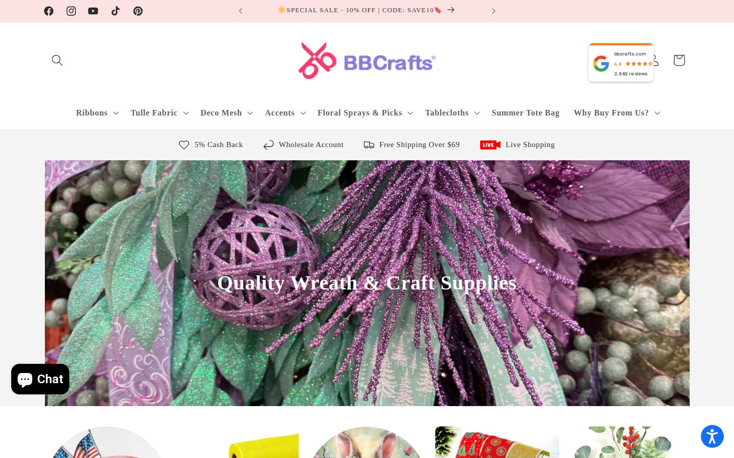 BBCrafts homepage screenshot