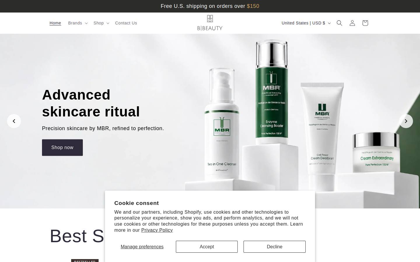 bbeautystore.com homepage screenshot