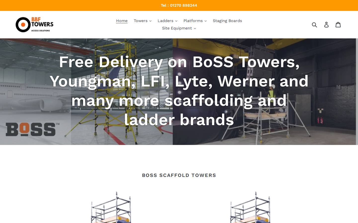 Bbfscaffoldingtowers homepage screenshot