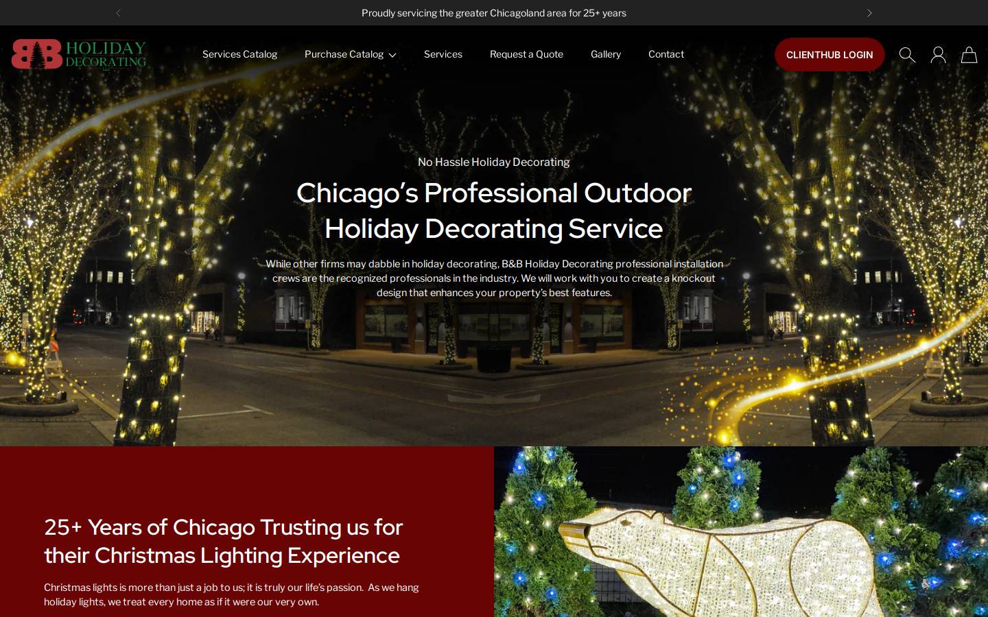 bbholidaydecorating.com homepage screenshot