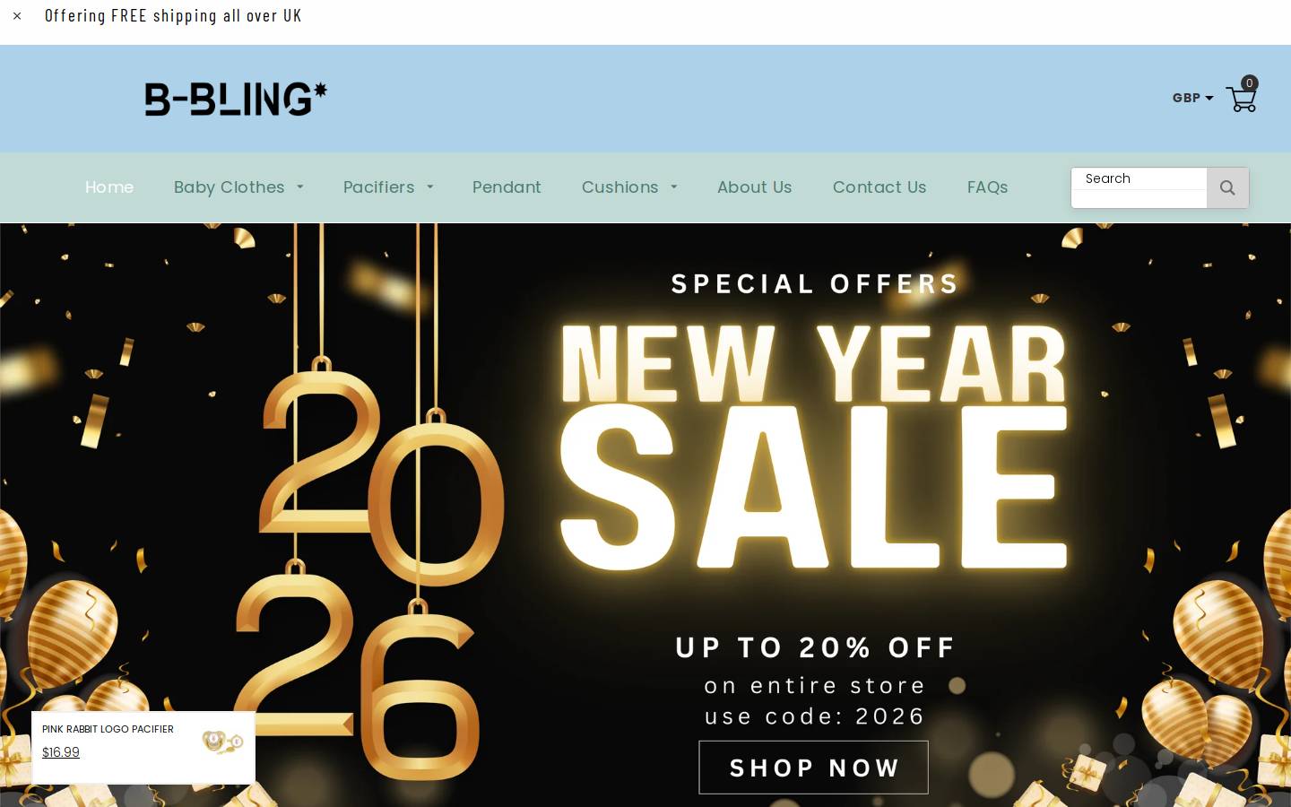 bbling.store homepage screenshot