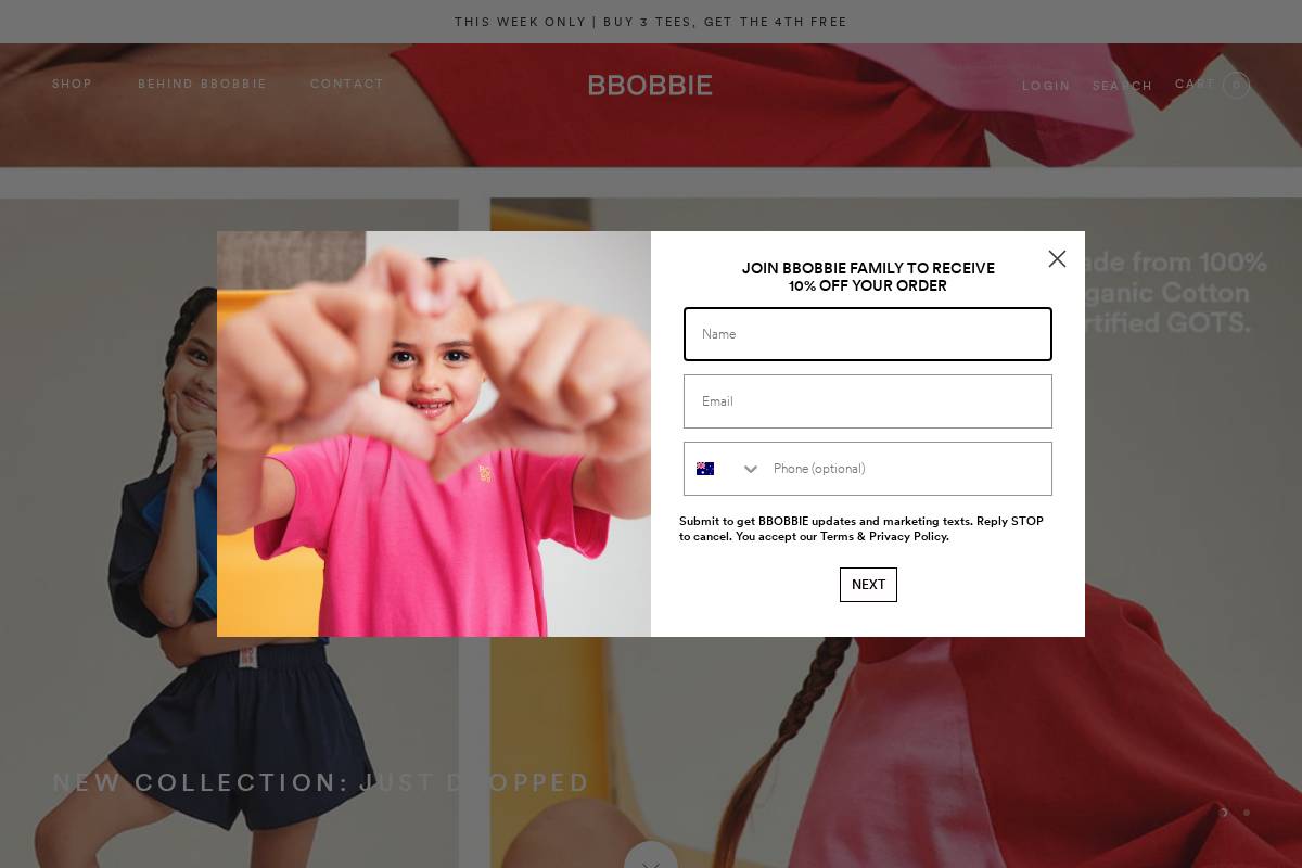 BBOBBIE homepage screenshot