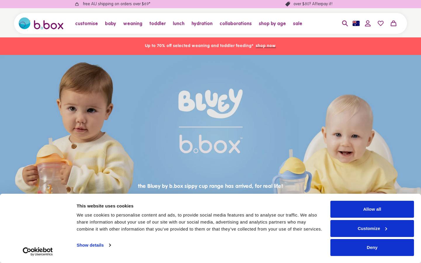 b.box for kids homepage screenshot