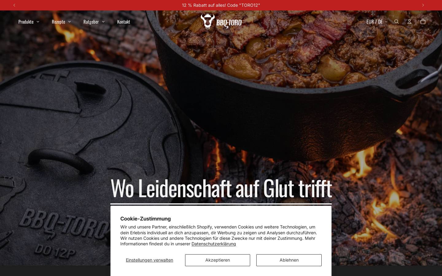 bbq-toro.de homepage screenshot