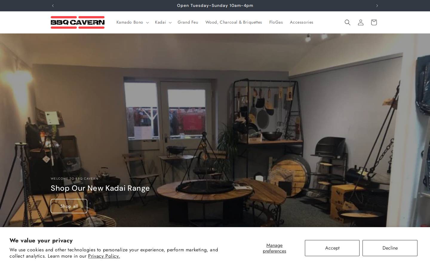bbqcavern.com homepage screenshot