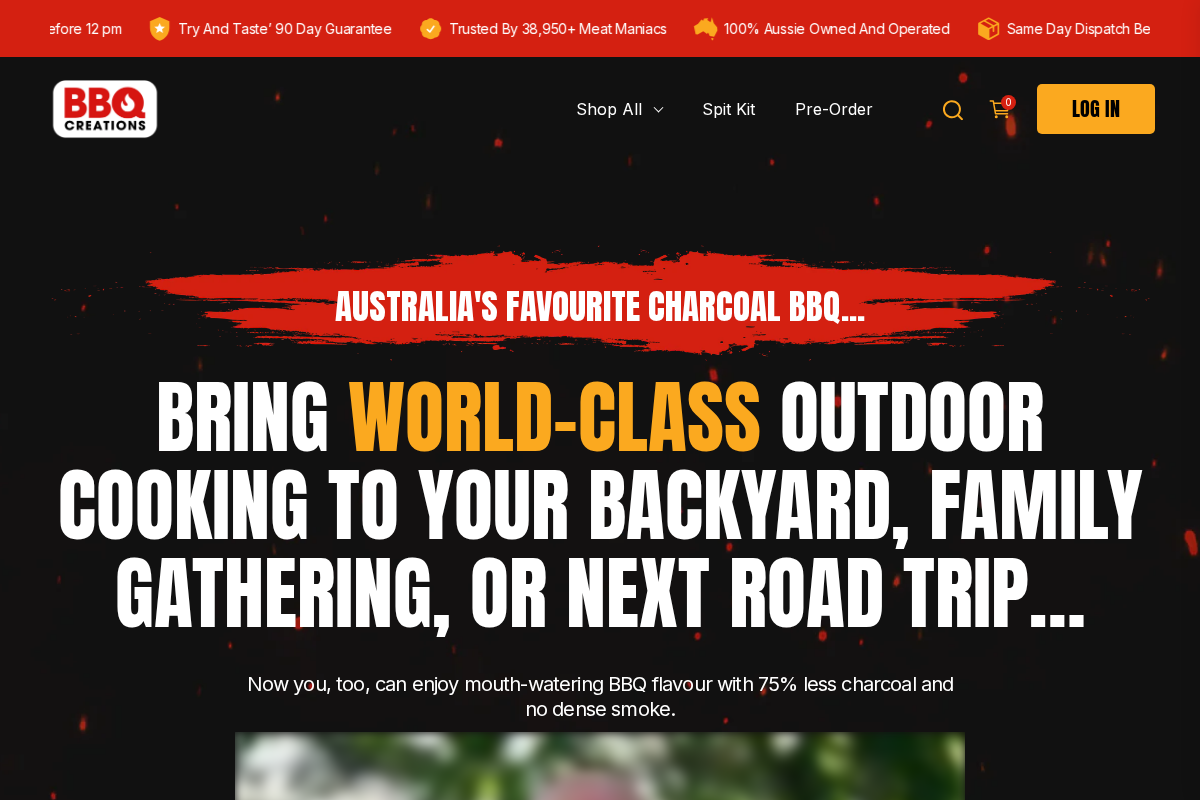 BBQ Creations American ExpressApple PayGoogle PayMastercardPayPalShop PayUnion PayVisa homepage screenshot