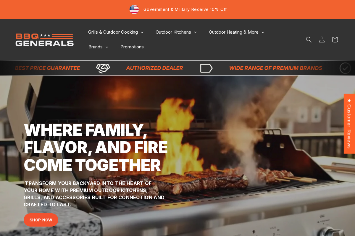 Bbqgenerals homepage screenshot