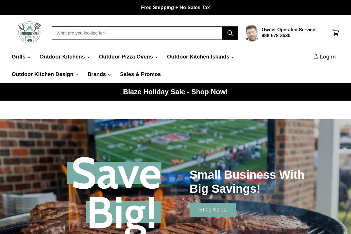 Bbqkitchenpros homepage screenshot