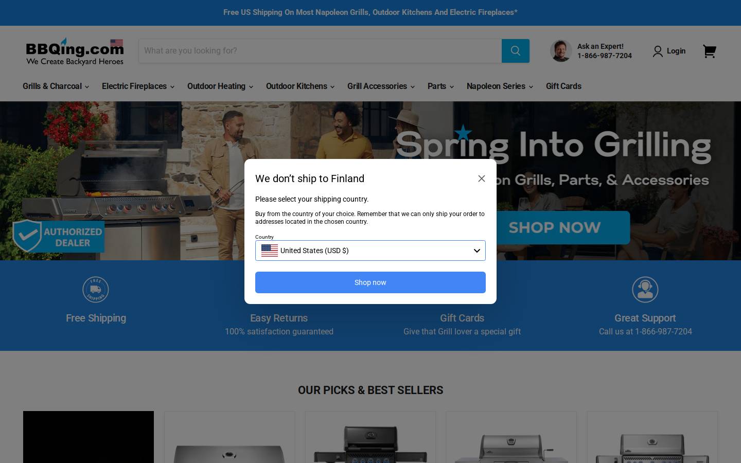 BBQSGRILLS.com homepage screenshot